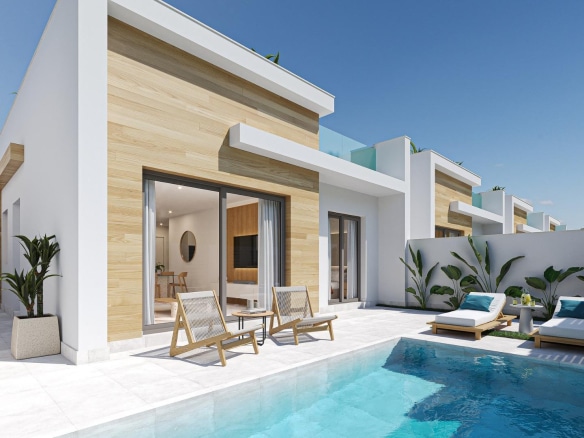 Modern One Level Villas with Private Pool and Solarium in El Jimenado Murcia