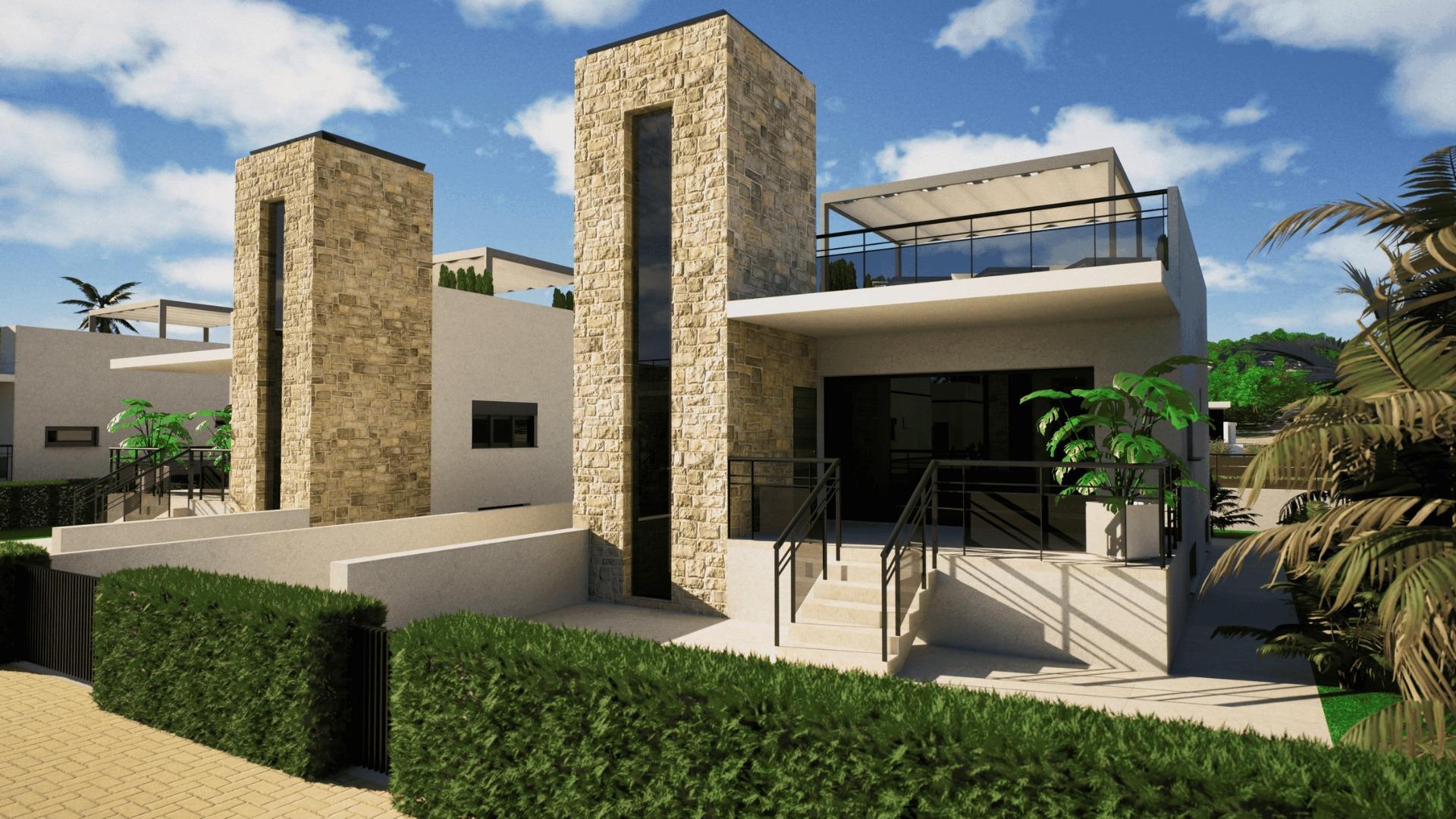 34-1 New Build Villas in Camposol Golf (Mazarron-Murcia) with Private Solarium and Basement
