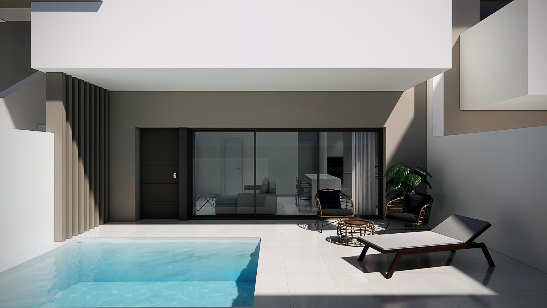 6-1 New Build Bungalows for Sale in Pilar de la Horadada 3 km from Beach