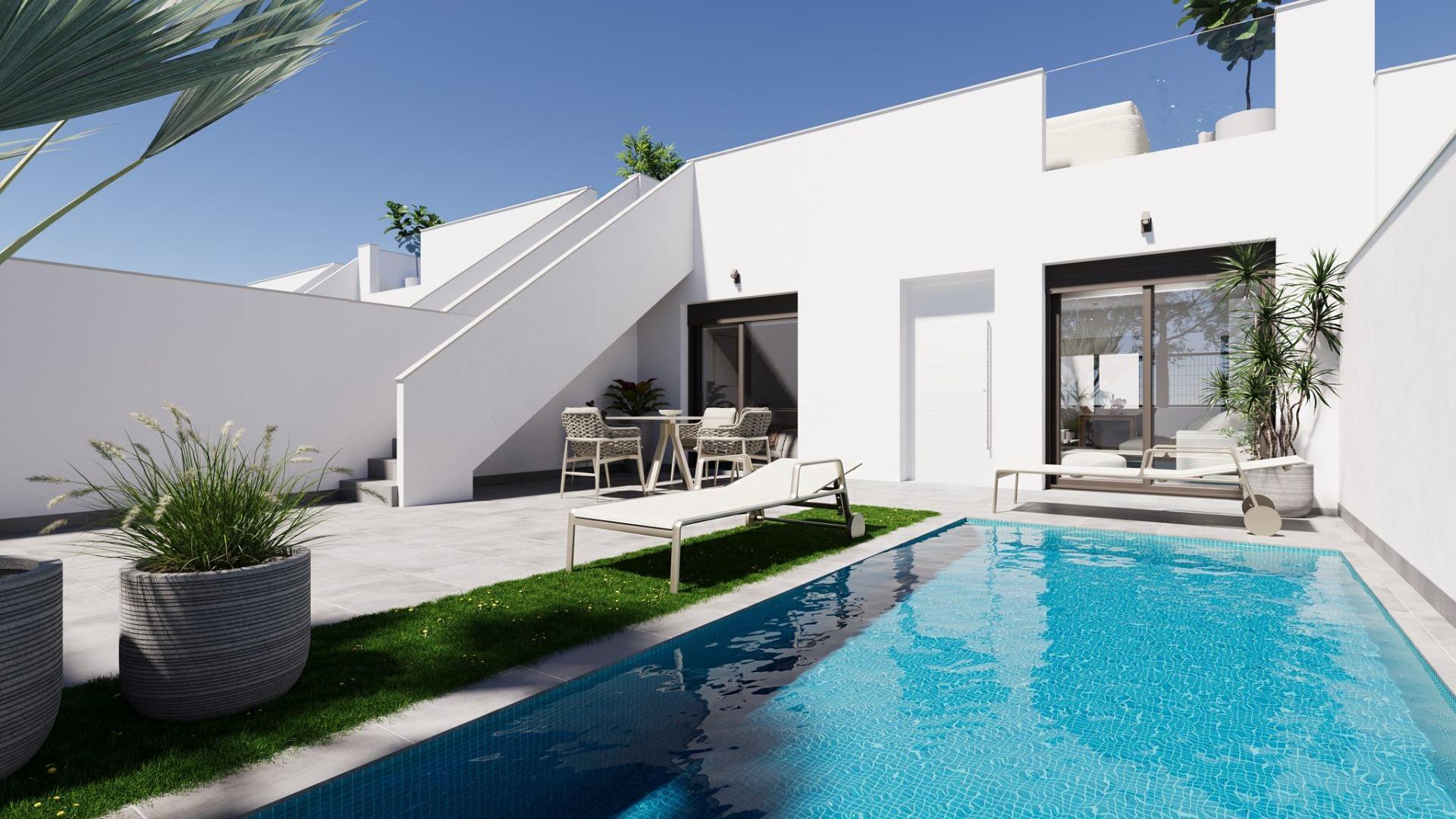 16-1 Modern, newly built semi-detached and terraced homes with private pools at El Alba Resort-Torre Pacheco