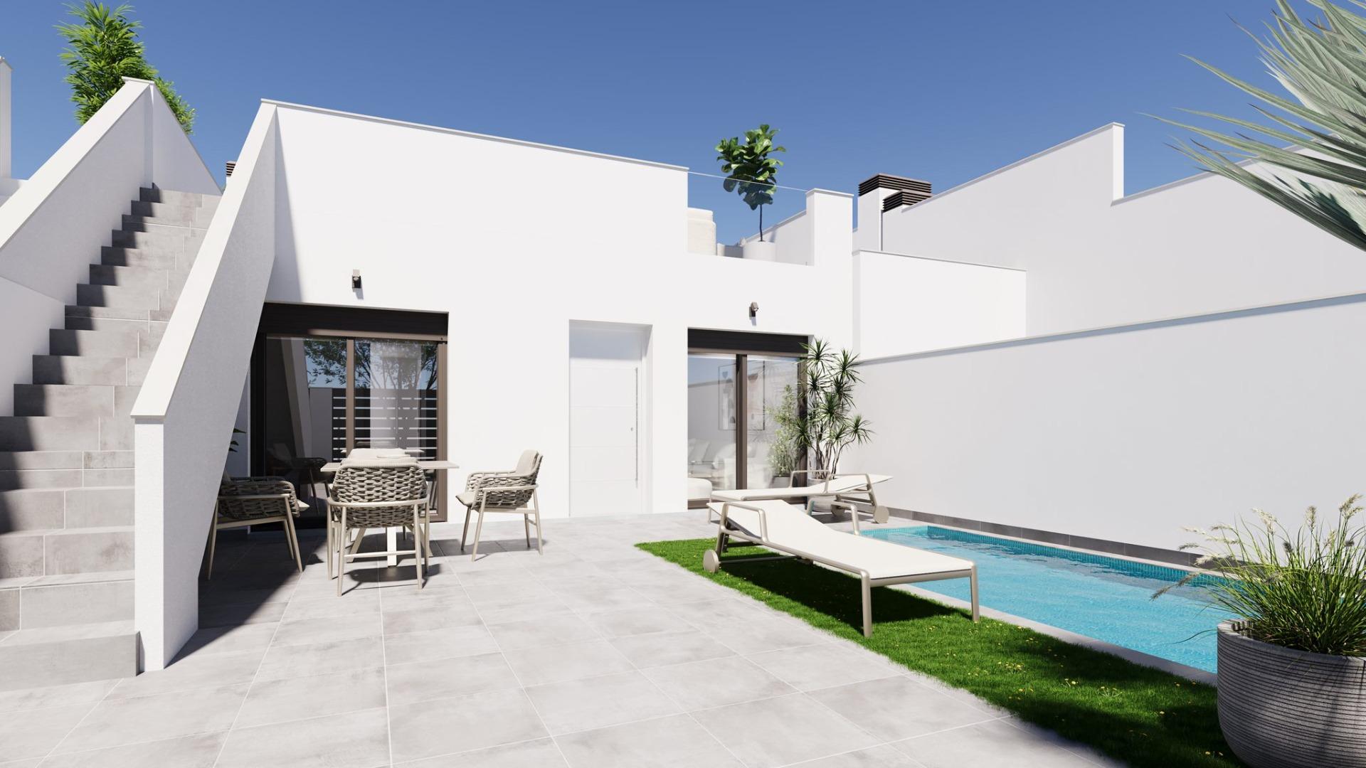 18-1 Modern, newly built semi-detached and terraced homes with private pools at El Alba Resort-Torre Pacheco