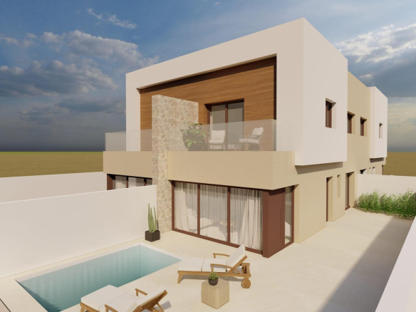 Modern New Build Quad Villas with Private Pool in Santiago de la Ribera